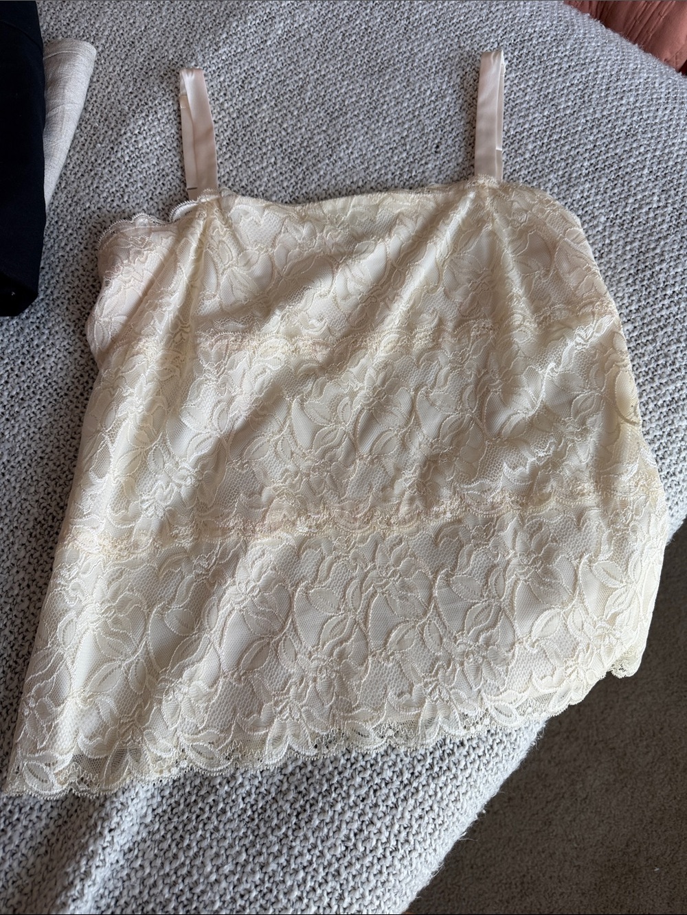 Coldwater Creek Cream Lace Camisole with Satin Straps